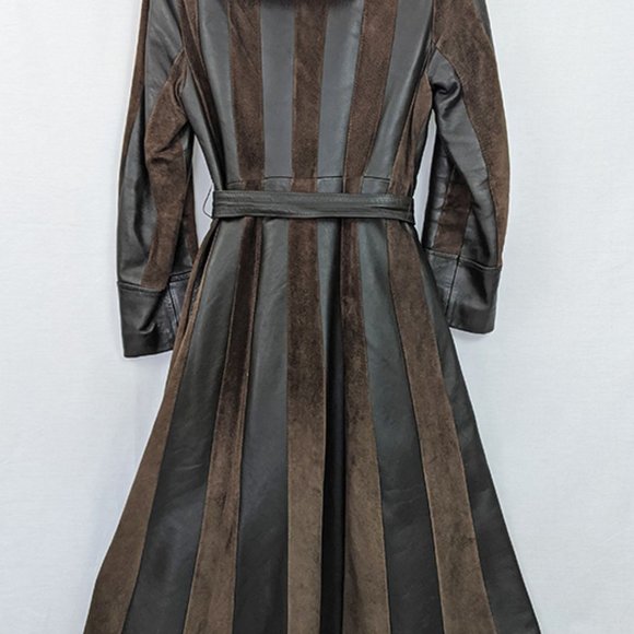 Vintage Brown Leather Jacket with Fur Collar - Picture 2 of 2